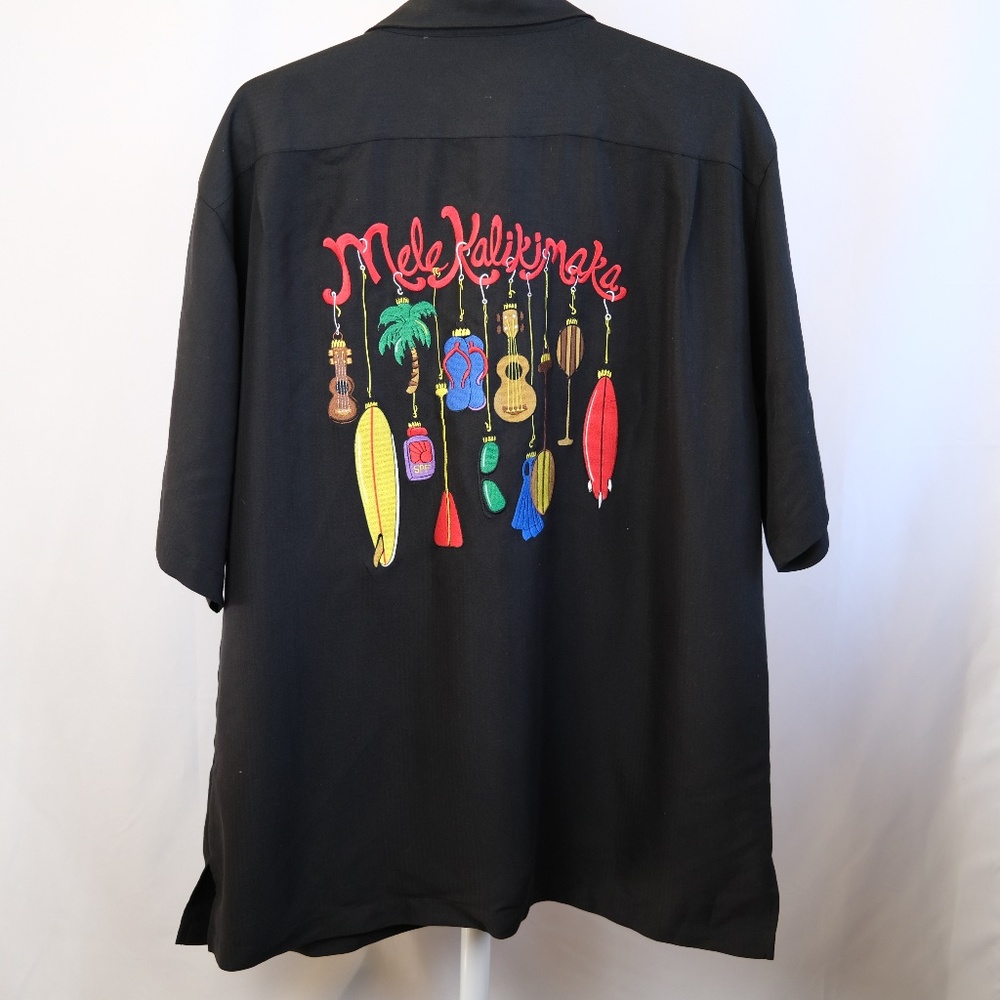 Go Barefoot Mens X-mas Mele Kalikimaka Embroidered Shirt Size XXXL